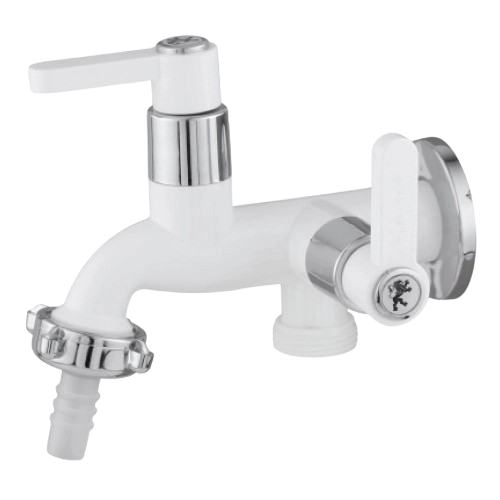 TORN TANQUE / MAQ C/BICO C63 1/2 BRANCA-CROMADA ABS (6330) LEAO