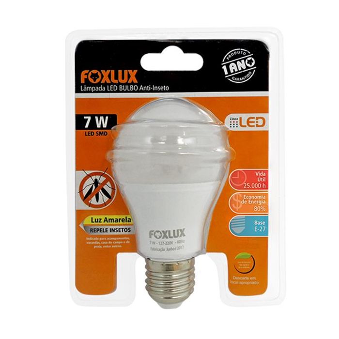 LAMP LED BULBO ANTI-INSETO 7W BIV E27 (LED90.90) FOXLUX
