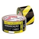 FITA DEMARCACAO SOLO ADESIVA ZEBRADA AM/PT 48MMX14MT (251763)