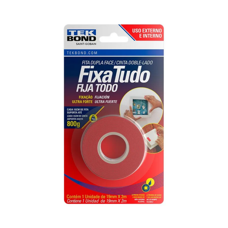 FITA DUPLA FACE FIXA TUDO 19X2MT TEKBOND