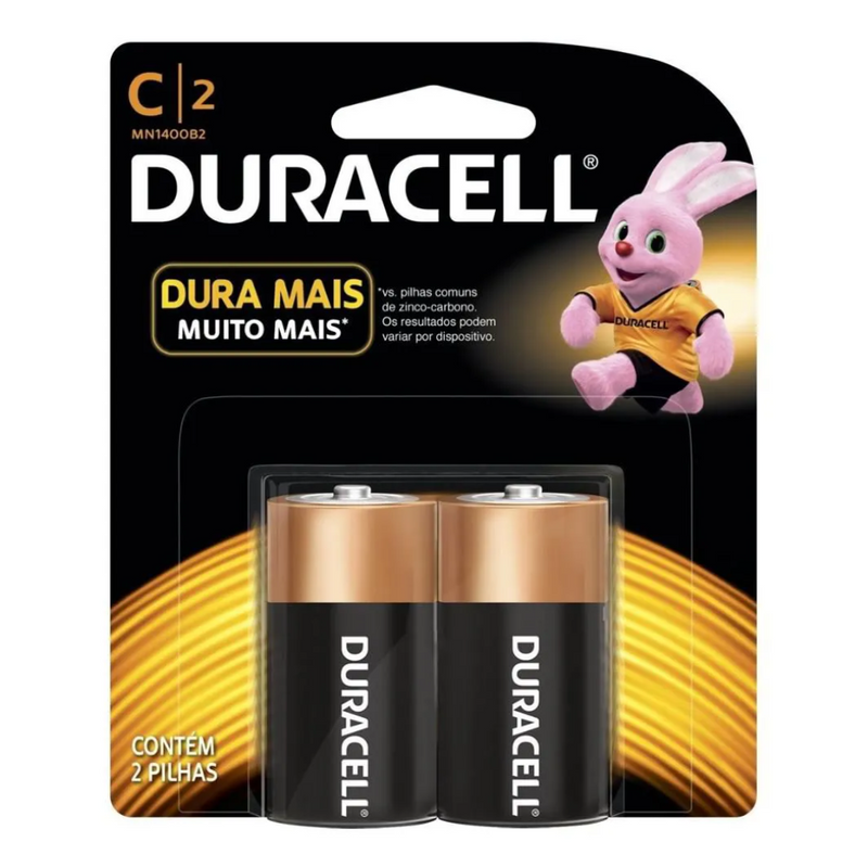 PILHA MEDIA C C/ 2 PILHAS DURACELL