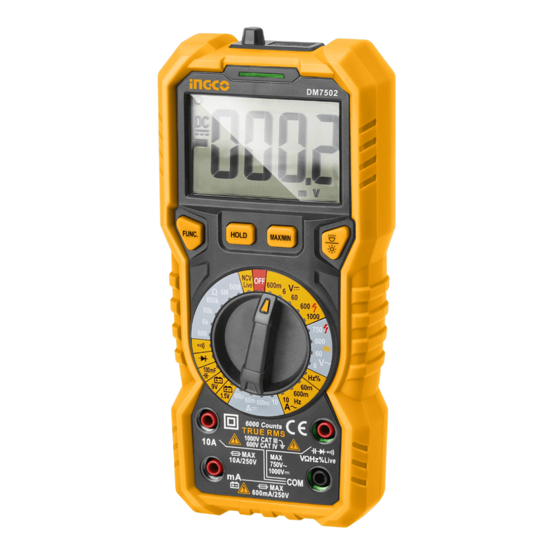 MULTIMETRO DIGITAL CATIII 1000V / CATIV 600V (DM7502) INGCO