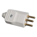 PLUG MACHO BRANCO 2P+T 10A C/PRENSA CABO (PA017730) MARGIRIUS