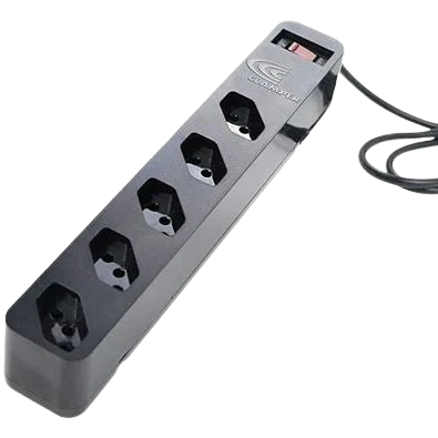 DPS ICLAMPER ENERGIA BARRA C/5 TOMADAS PRETO 10A (010872)