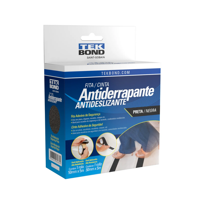 FITA ANTIDERRAPANTE PRETA 50MMX5MT TEKBOND