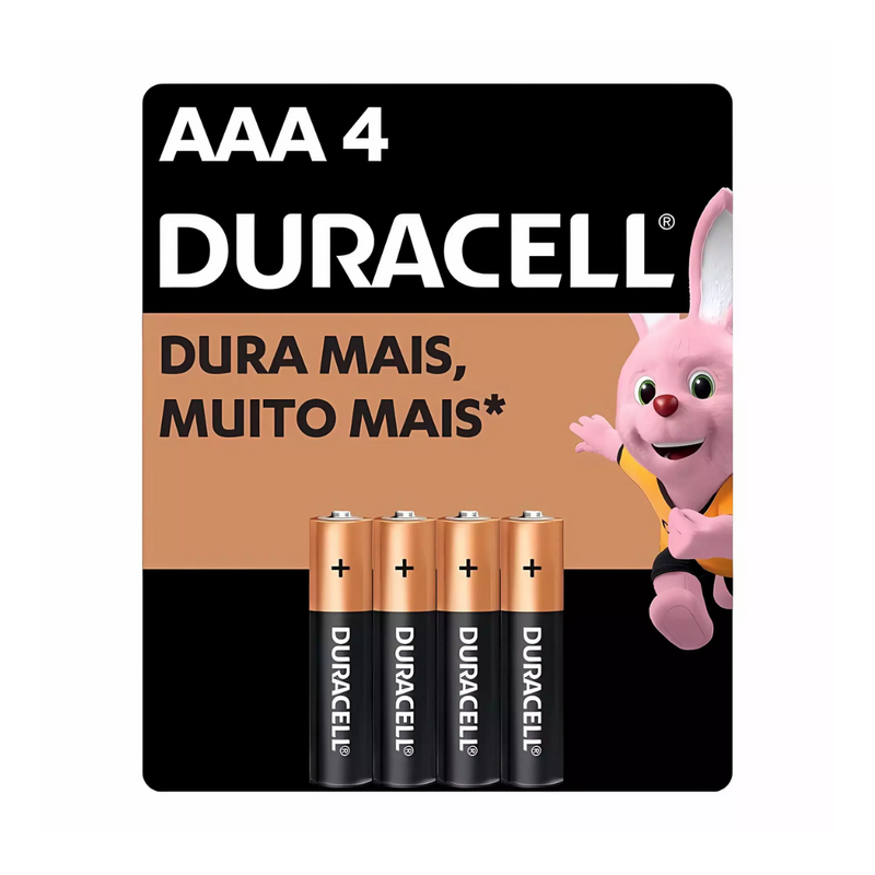 PILHA AAA PALITO CARTUCHO C/ 4 PILHAS DURACELL