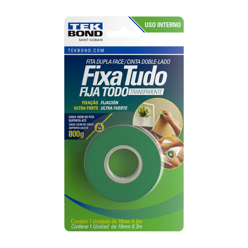 FITA DUPLA FACE FIXA TUDO 19MMX20MT TEKBOND