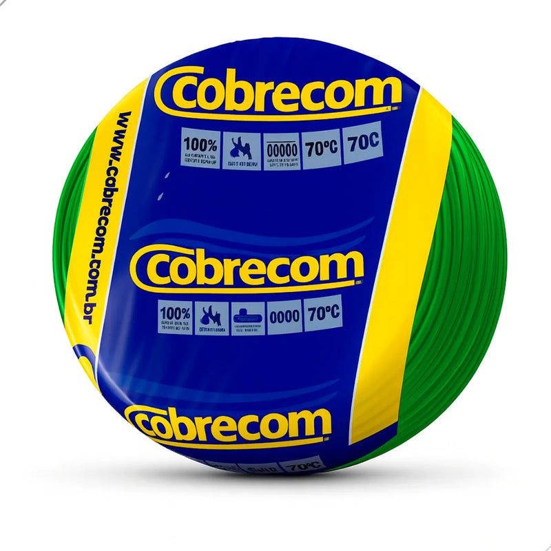 CABO FLEX 750V 2,5MM VD COBRECOM (ROLO 100MT)