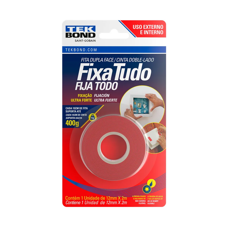 FITA DUPLA FACE FIXA TUDO 12X2MT TEKBOND